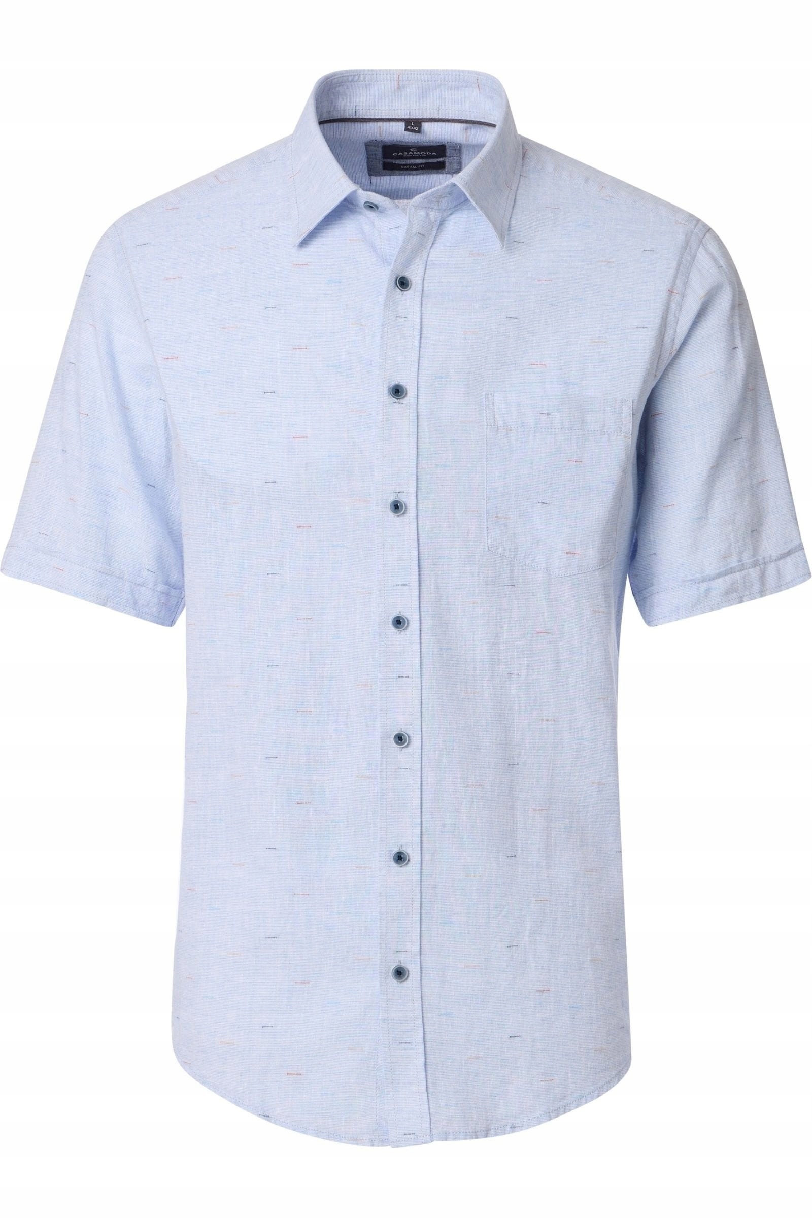 Casa Moda Velká Lněná Košile Velké Velikosti Modrá 4XL