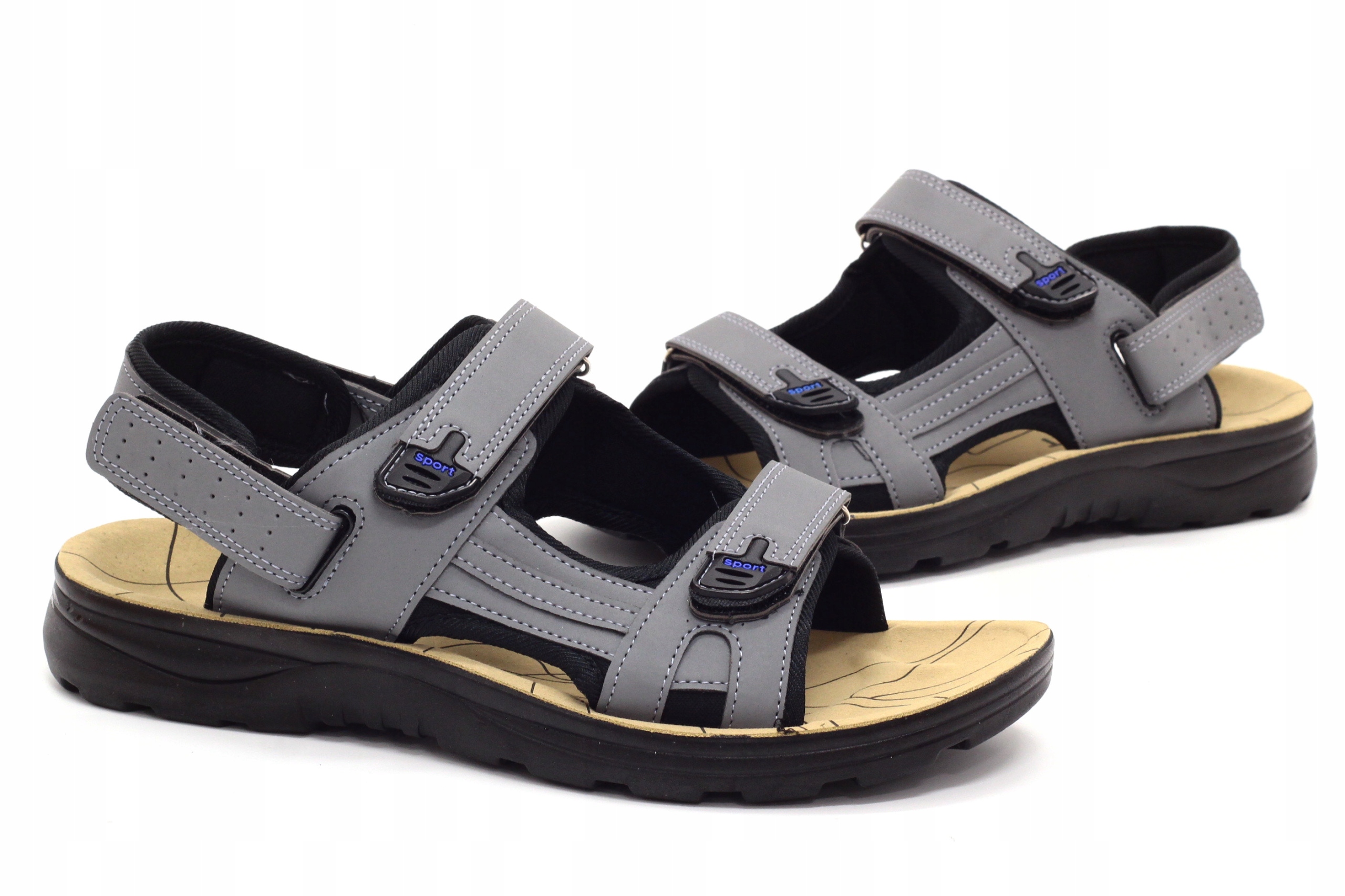 SANDAŁY MĘSKIE SPORTOWE REGULACJA NA RZEP Długość wkładki 26.5 cm