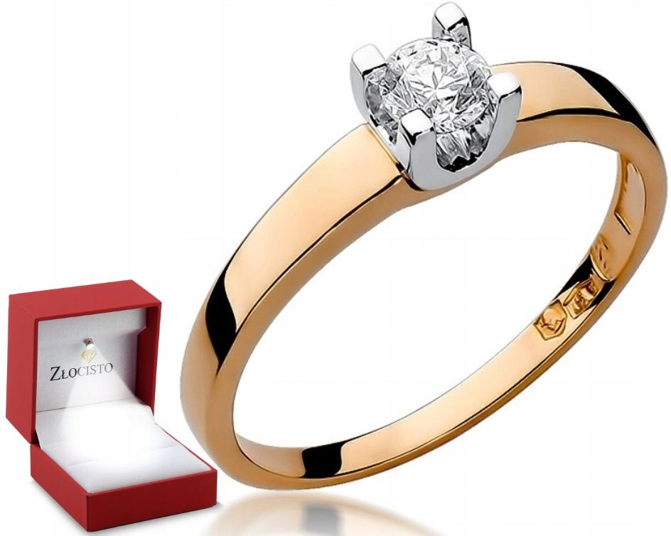 Prstýnek z růžového zlata s briliantem 0,25 ct 585