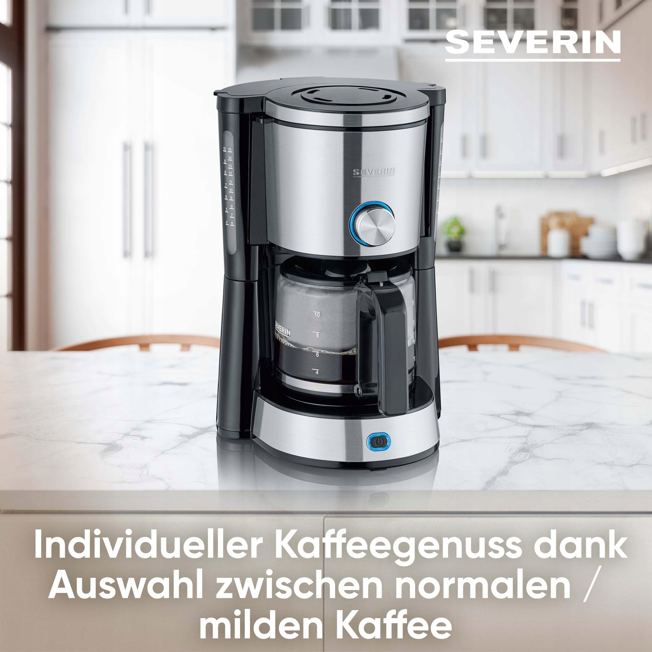 SEVERIN Ekspres Do Kawy TypeSwitch 10 Filiżanek 1000W Stalowy Czarny — miniatura 3