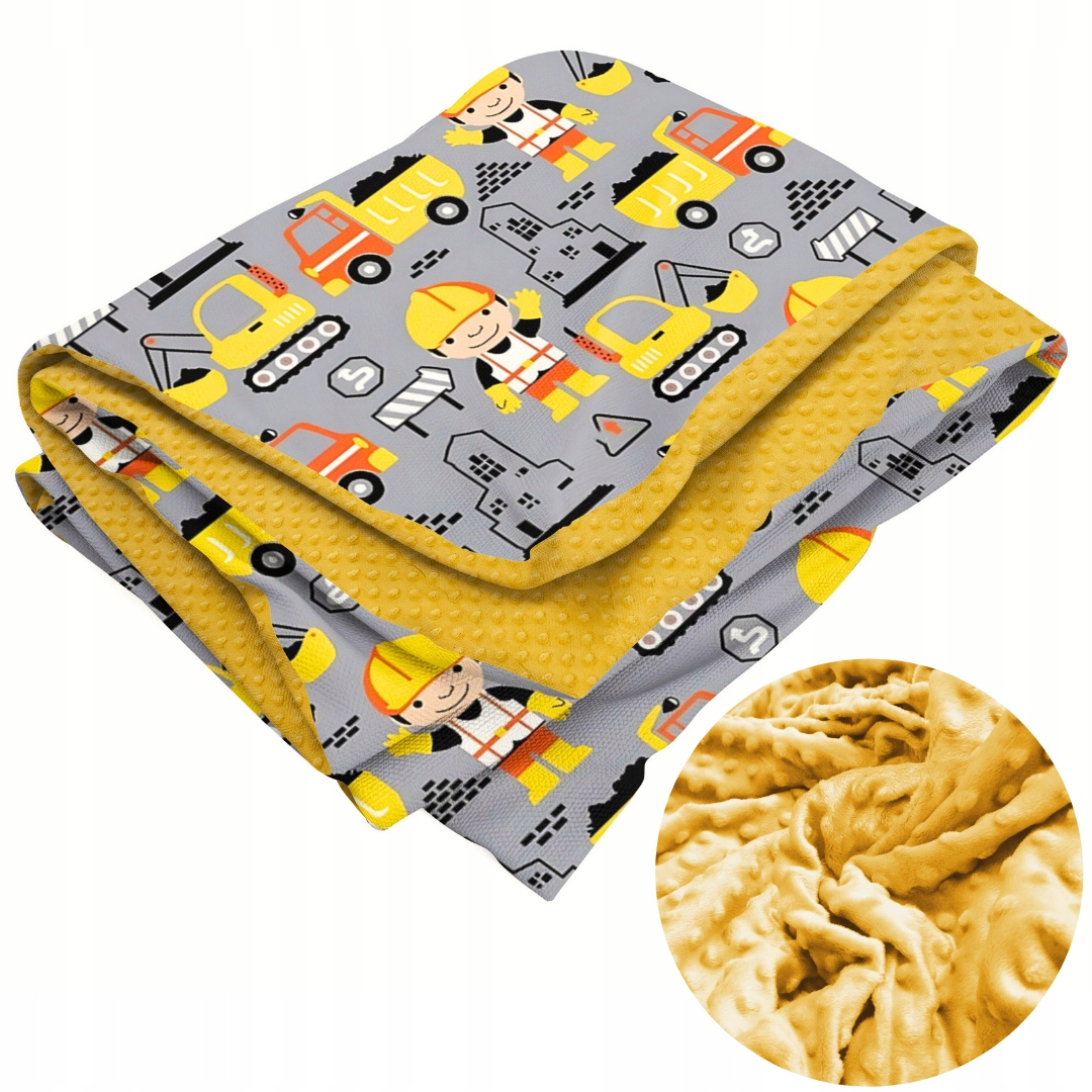 Oboustranný přehoz 70x140 Bavlna Polar Minky bob stavitel