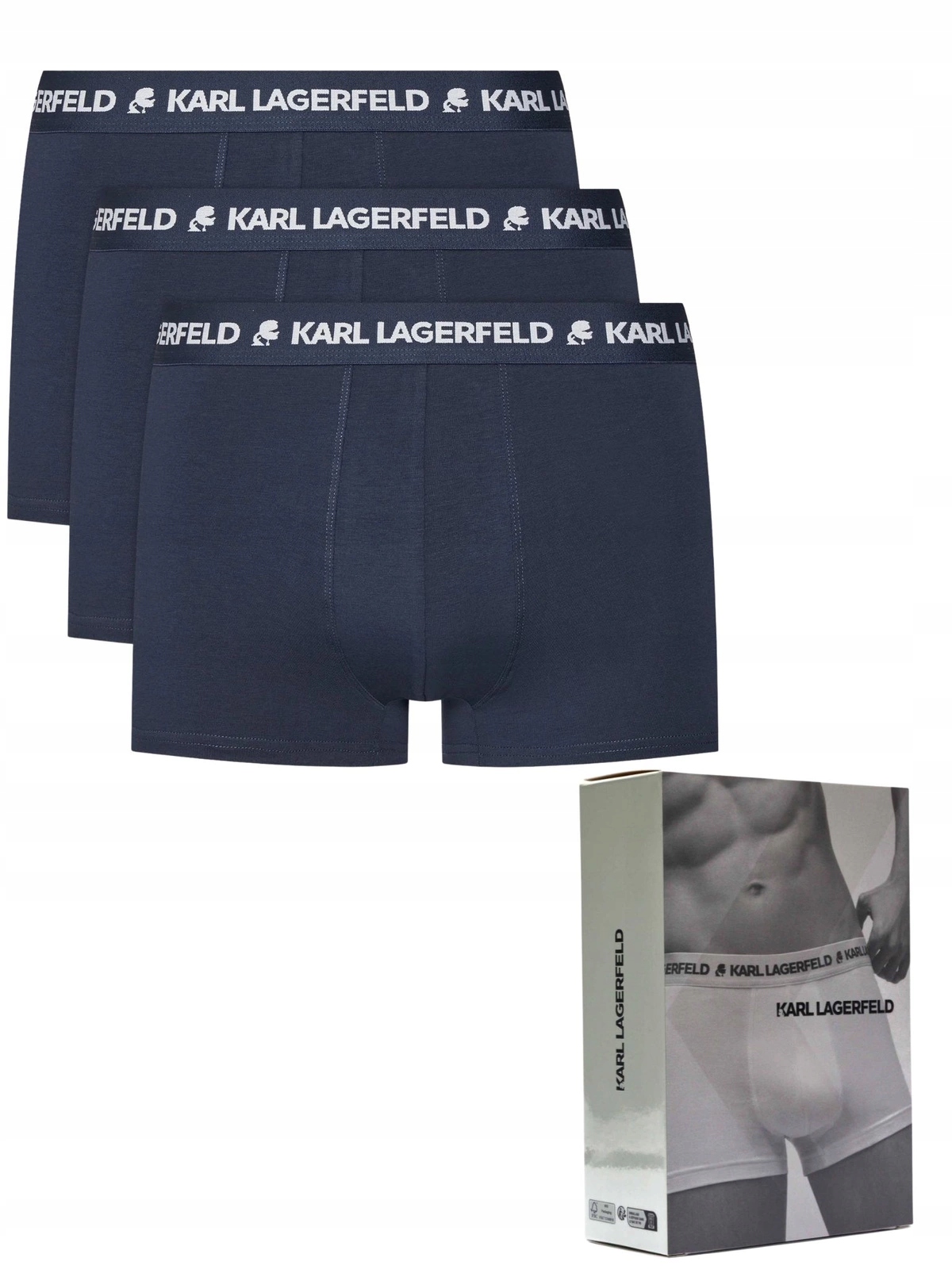 Pánské boxerky 3-pack Karl Lagerfeld A1M47151 338 Navy, tmavě modré M