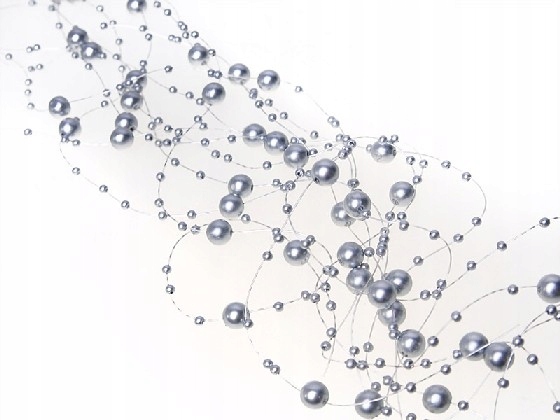 

Koraliki 1,3mb łańcuch perełki girlanda Srebrna