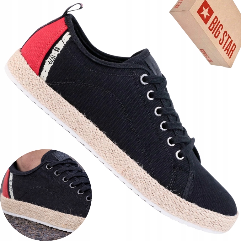 ESPADRYLE BIG STAR FF174156 CZARNE BUTY LETNIE MĘSKIE