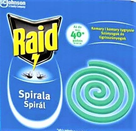 RAID spirala przeciw komarom do 40 godzin ochrony Zastosowanie przeciwko komarom