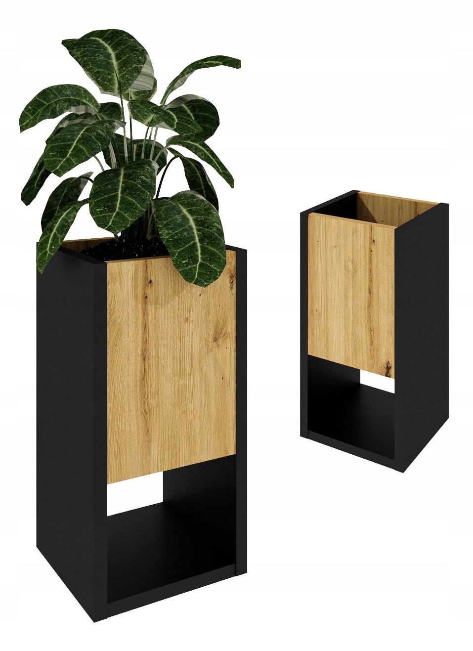 Stojanový květináč Dřevěný loftový květináč Dub Artisan 45x22,6x22,6