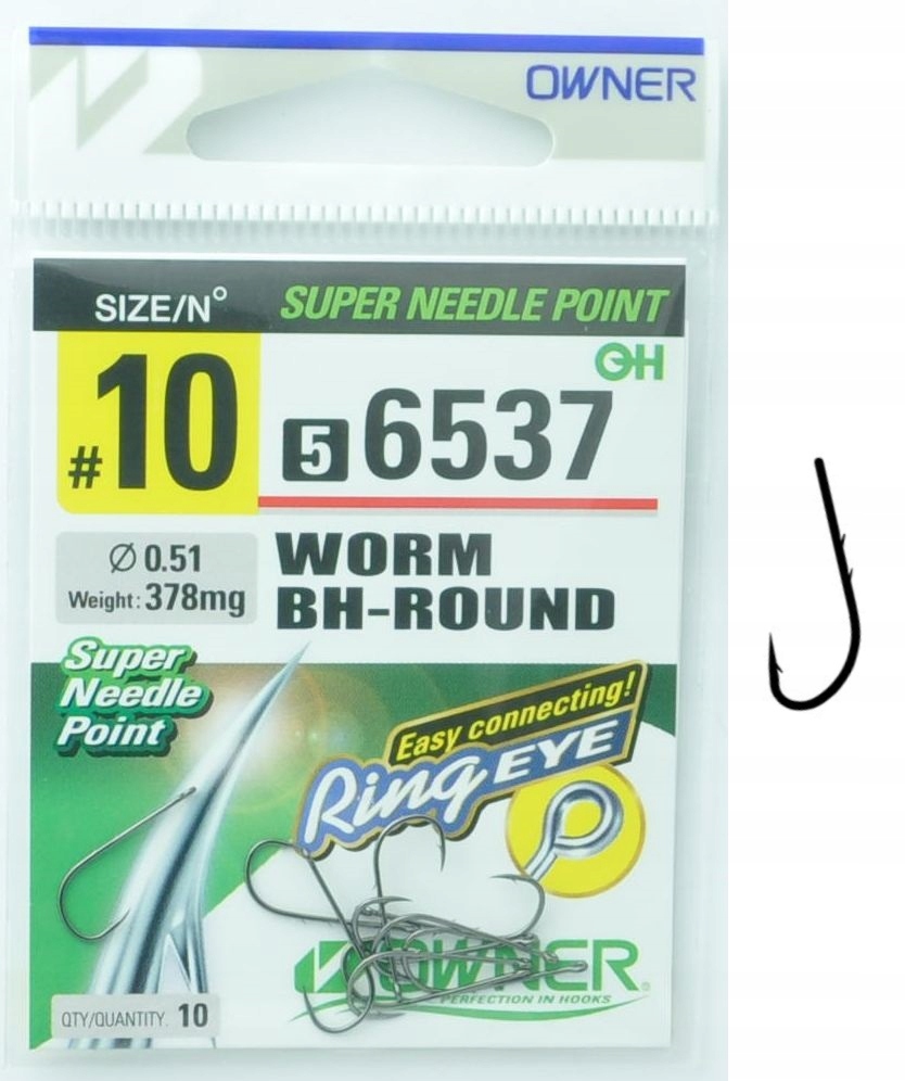 Nr 10 Haczyki Owner 56537 Worm Bh-round
