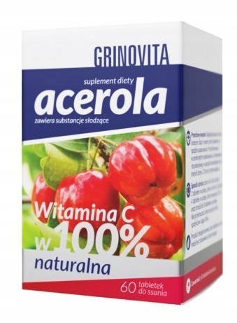 

Acerola Naturalna Witamina C Bez Cukru Wege 60tabl