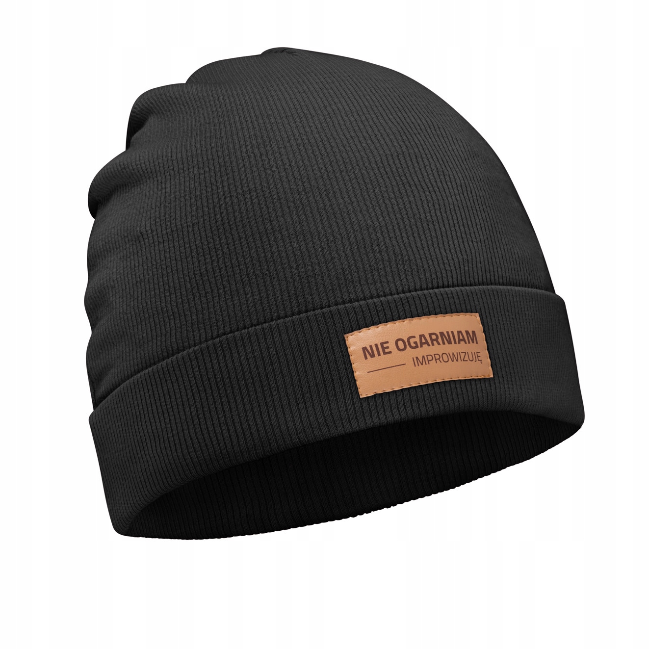 Czapka damska NIE OGARNIAM IMPROWIZUJĘ - czarny