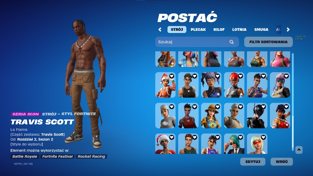 KONTO FORTNITE TRAVIS OG SKINY 500 SKIN BANANEK VDOLCE LEWIATAN MARVEL