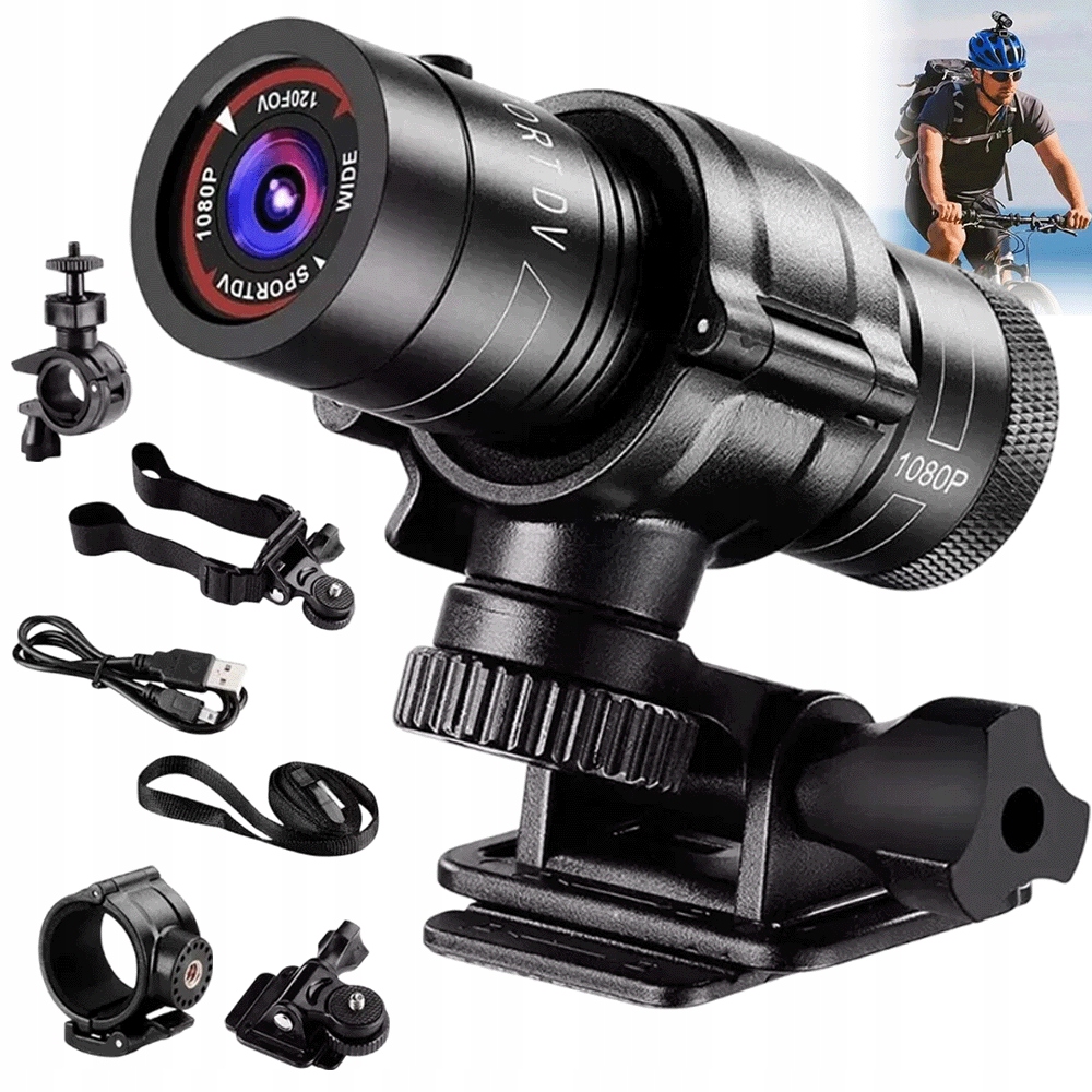 Kamera na kask 1080P Hd 120° sportowa do motocykla i roweru wodoodporna