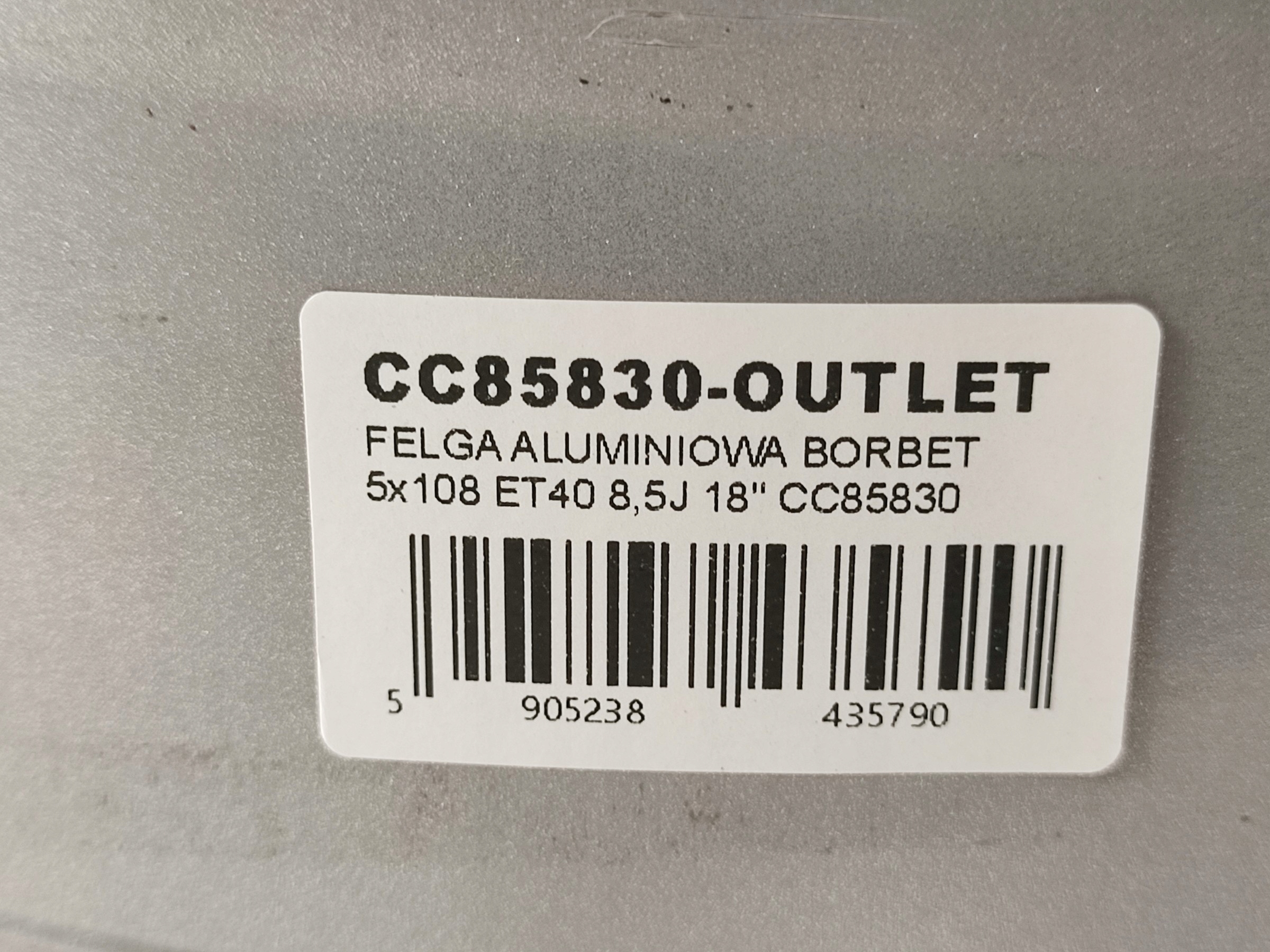 disk hliníkový - BORBET - 5x108 - ET40 - 8,5J - 18" - CC85830