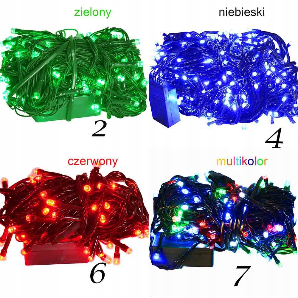 Lampki Choinkowe LED 200 Programator 8 KOLORÓW FV Zastosowanie wewnątrz