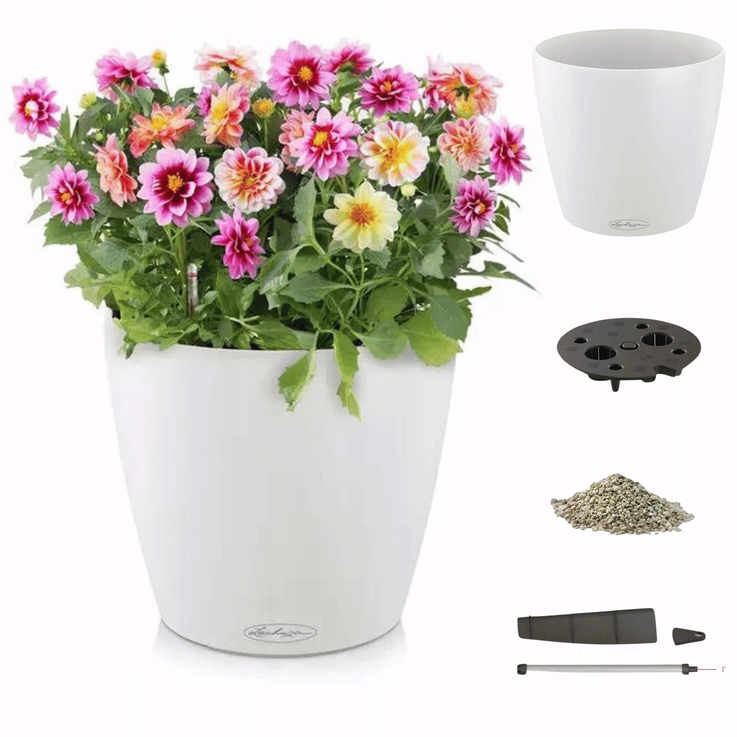 Doniczka Lechuza Classico Color 28 samonawadniająca Biały