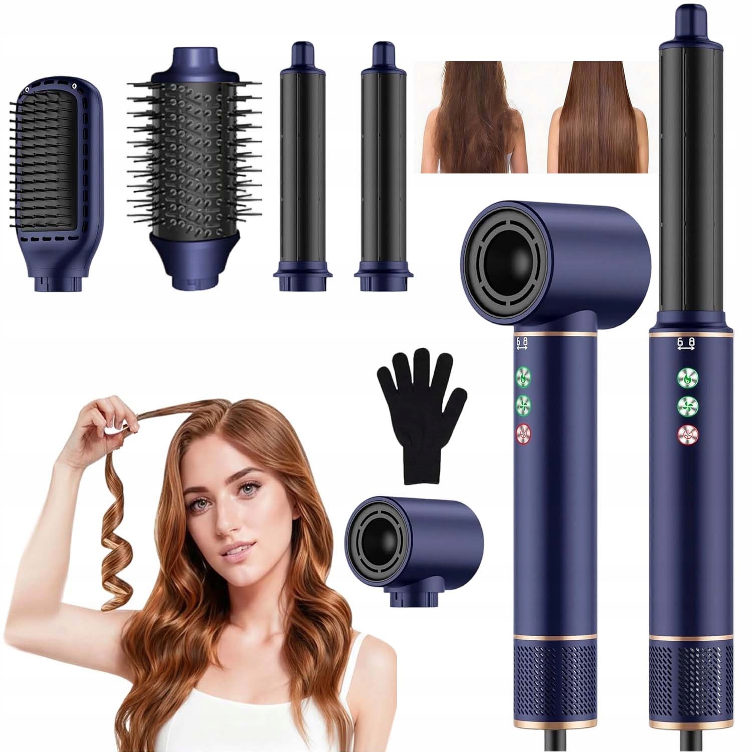 Fén Na Vlasy S Ionizací, Multifunkční 5V1 3. Nastavitelný Chod