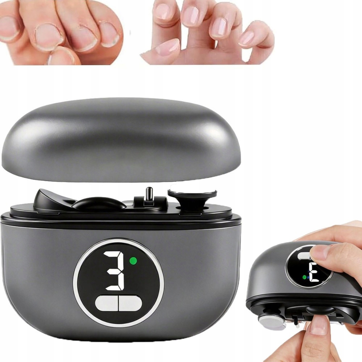 2V1 Elektrické Led Nůžky Na Nehty, Ergonomické, 3 Rychlosti