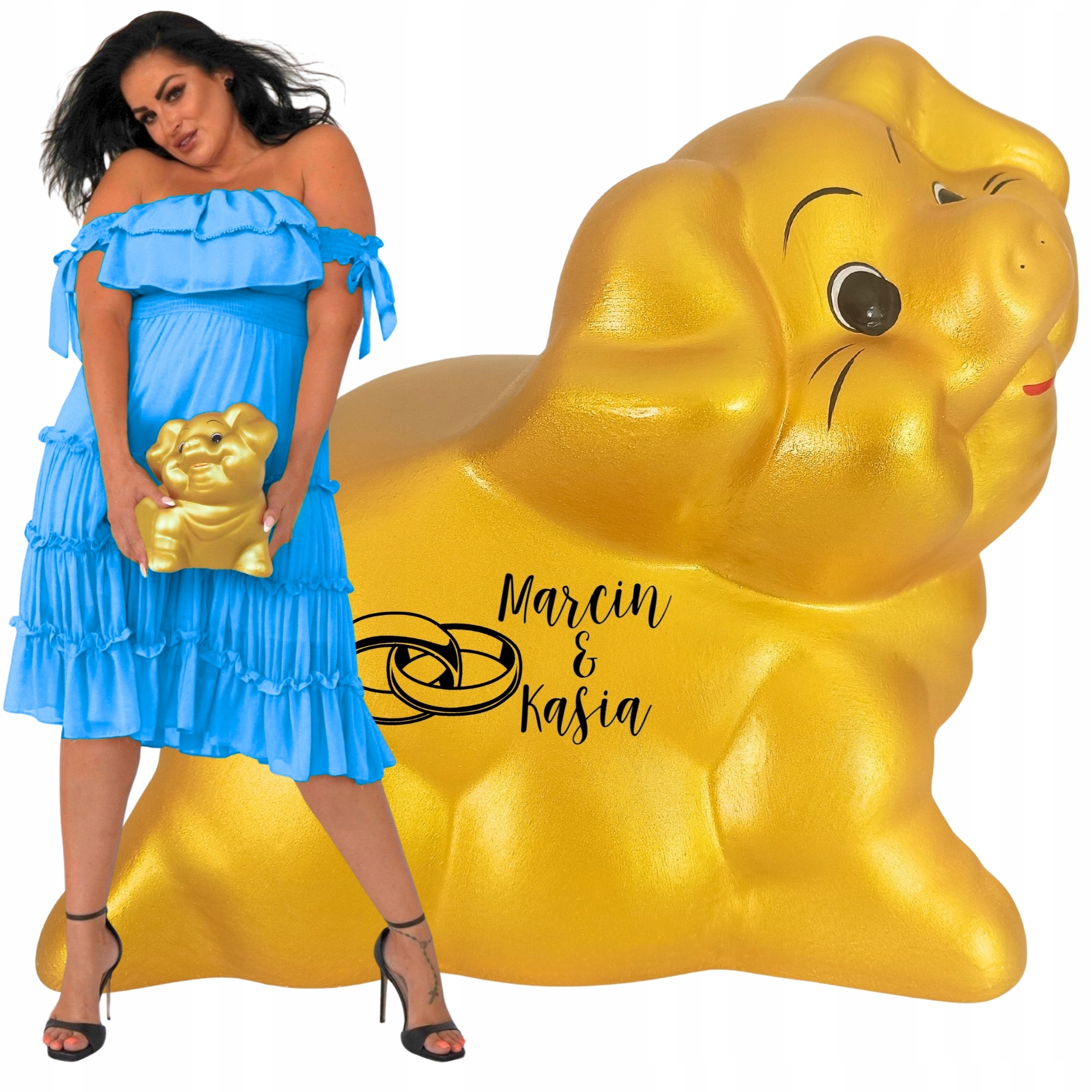 Zlatá pokladnička Dárek na svatba svatební hostina Personalizovaná váš text grafika