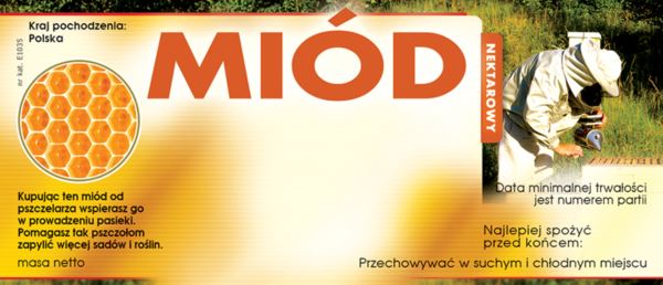 

Etykiety na miód uniwersalna (100szt) E1036