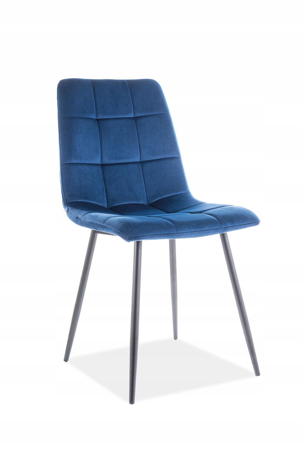 Čalúnená prešívaná stolička Mila Velvet Signal Tmavomodrá
