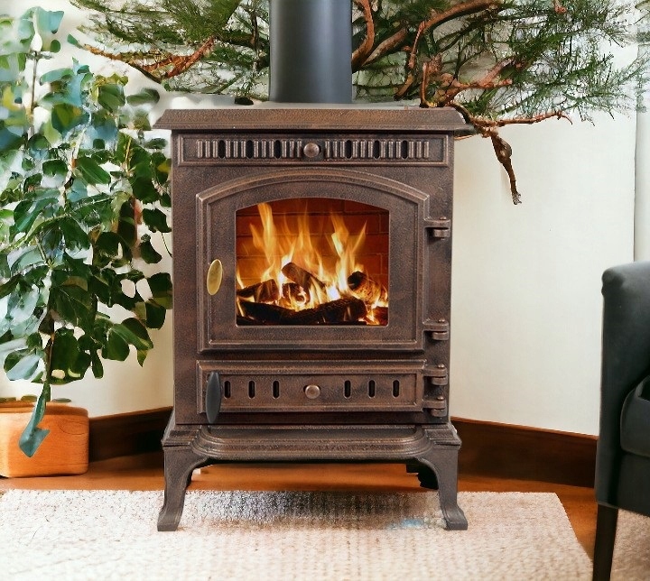 PIEC ŻELIWNY PIECYK KOZA KOMINEK ATENA 9KW + AKCESORIA KOMINKOWE ZESTAW Waga 100 kg