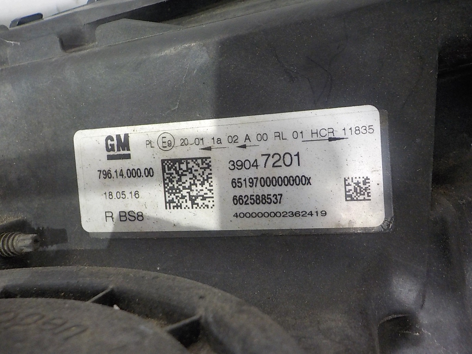 OPEL ASTRA V K light right front front UK 39047201