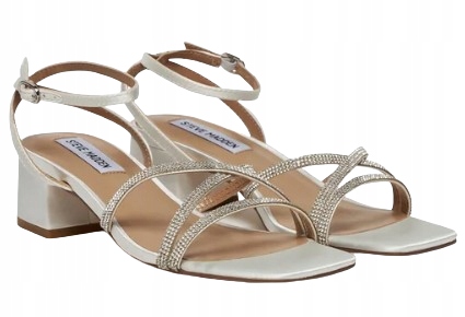 Steve Madden Dámské Sandály Bílé S Přezkou Podpatek 38 T7A