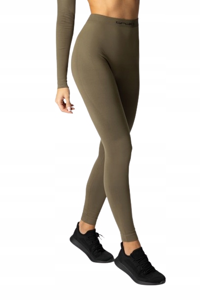 Spaio Legginsy damskie termoaktywne spodnie bezszwowe Alpha zielone r. XL