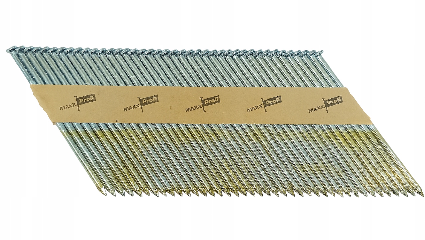 Gwoździe do gwoździarki łączone papierem 3,1x100mm gładkie ocynk 2000szt 34