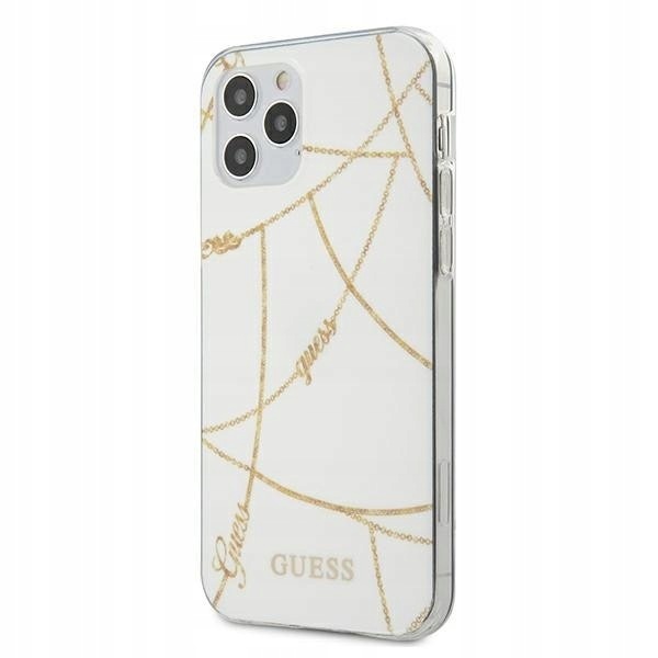 Guess GUHCP12LPCUCHWH iPhone12 Pro Max 6,7" biały/white hardcase Gold