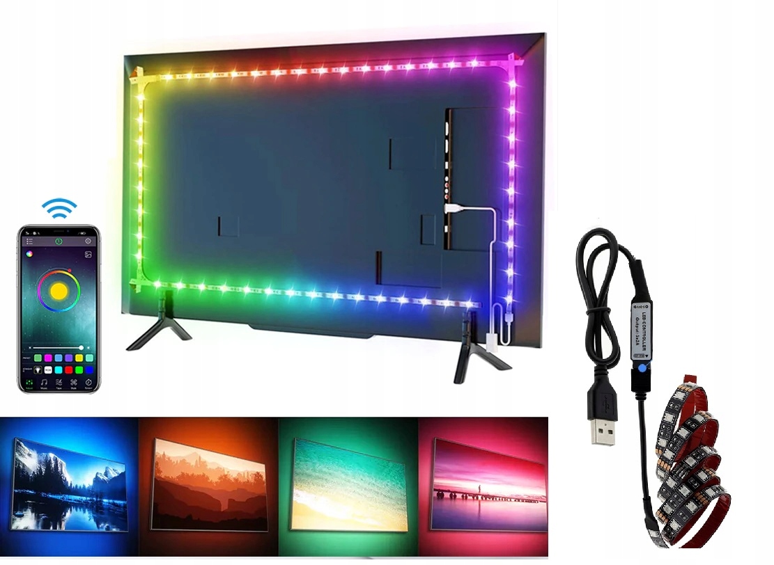 

Taśma Led 5050 Rgb Tv Usb Bluetooth 2m