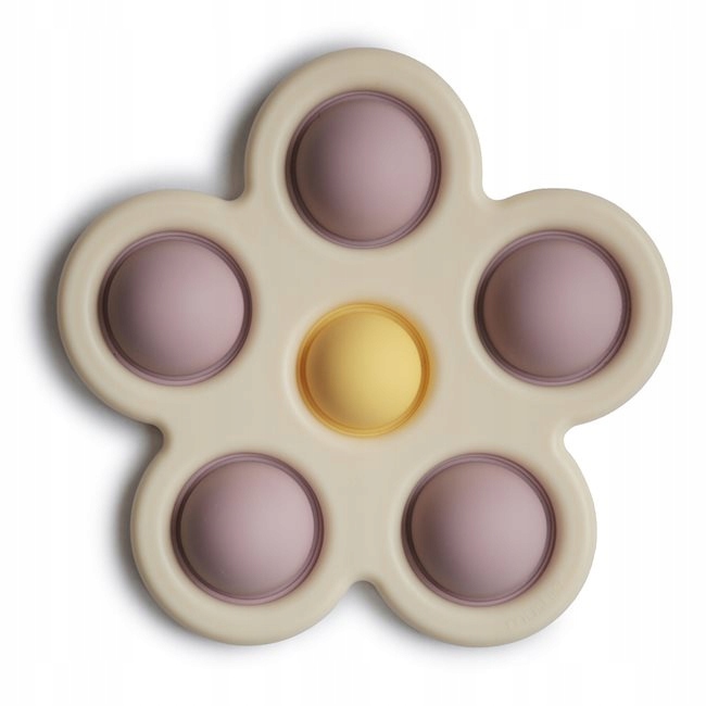

Mushie Kwiatek Press Toy Soft Lilac/Pale Daffodil/