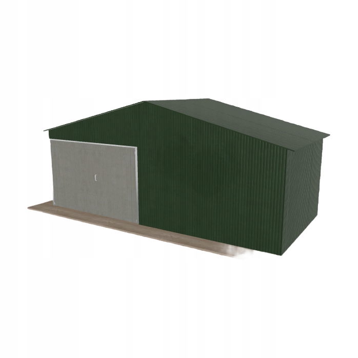 Plechová garáž 6.5 x 3 m jednopolohová, dvouspádová, zelená