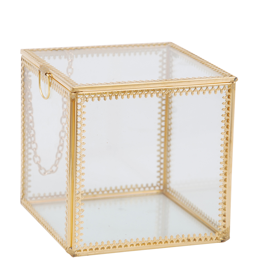 

Szkatułka Złota Szklana Na Drobiazgi 12cm Ozdobna