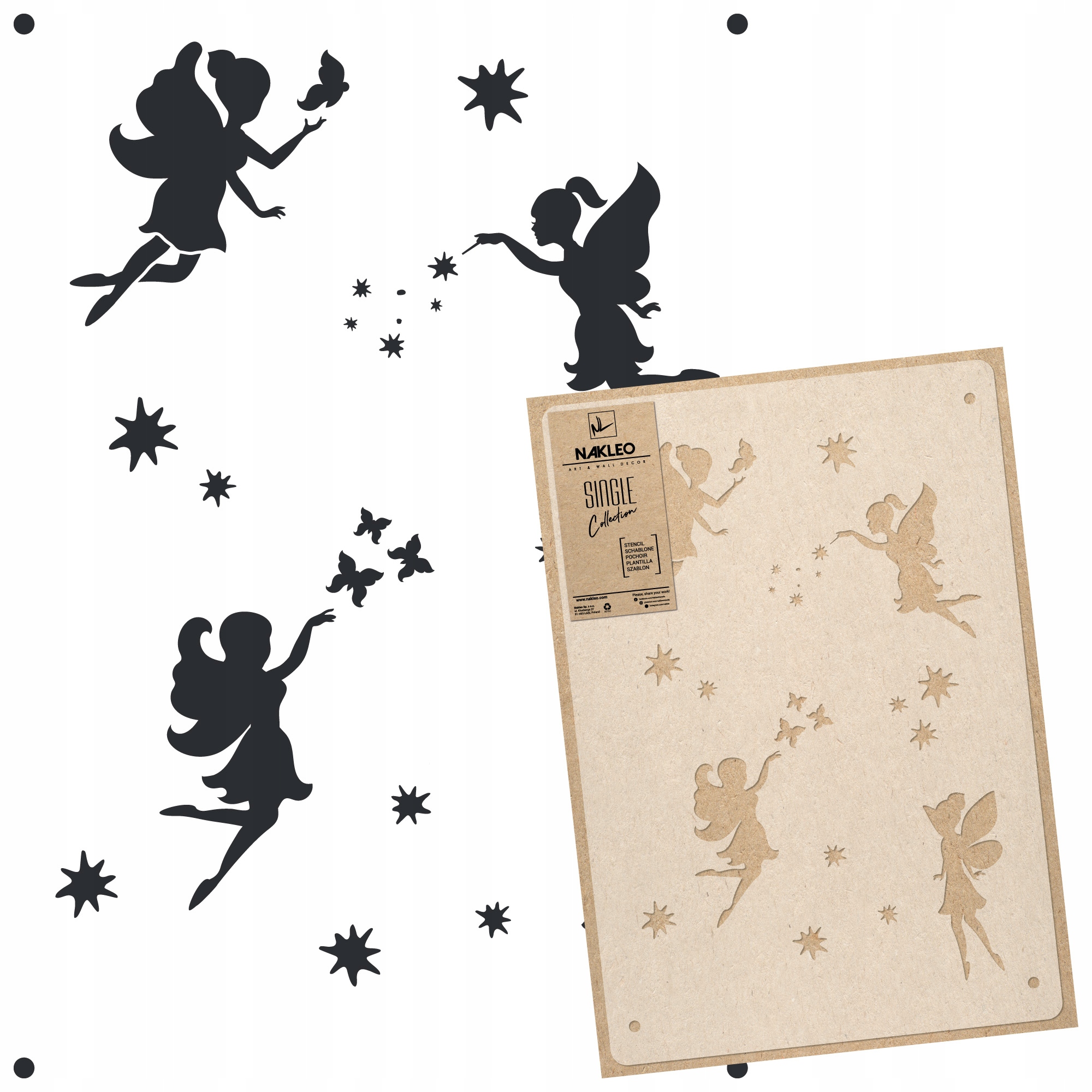 Malířská šablona Vícenásobná L 59x95 cm Kouzla Víla Magie Pohádky Víly