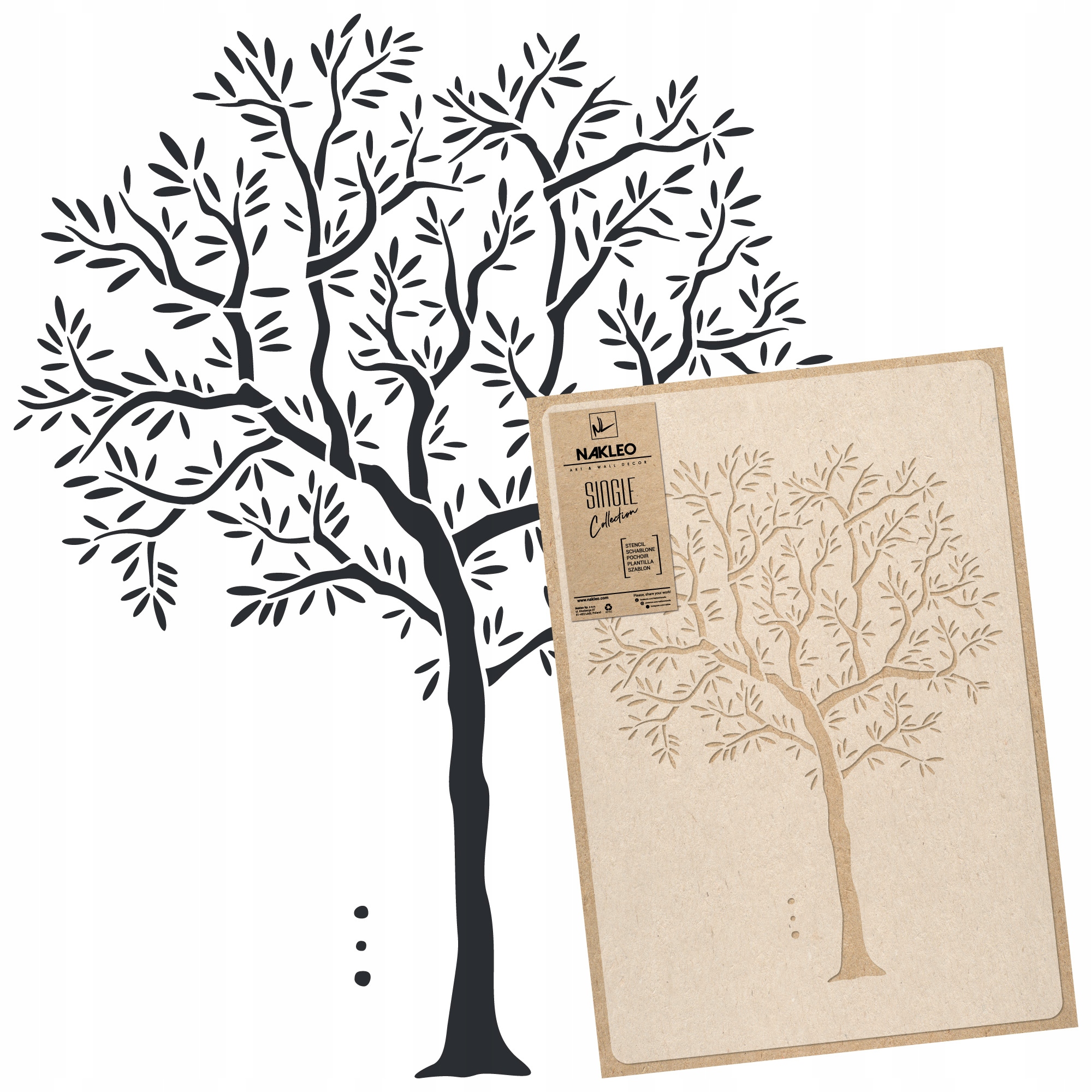 Šablona Malířská Opakovaně Použitelná XL 59x95cm Stromy Listy List Strom Olivovník