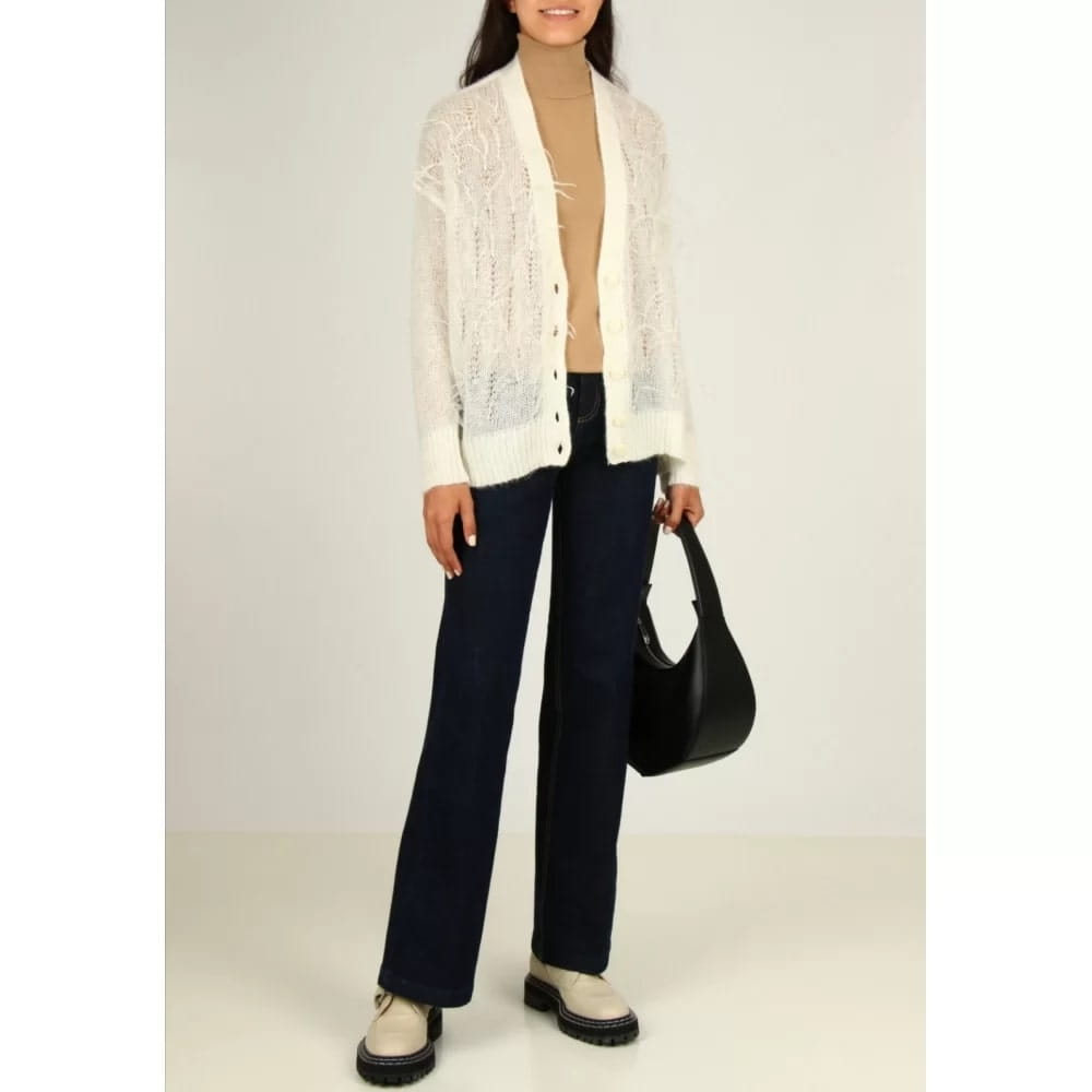 Liu Jo Ecru Kardigan Knoflíky (L)