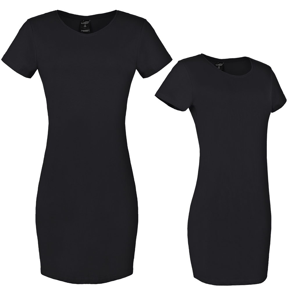 SUKIENKA DAMSKA KRÓTKI RĘKAW GŁADKA ELASTYCZNA KLASYCZNA PRZED KOLANO XL