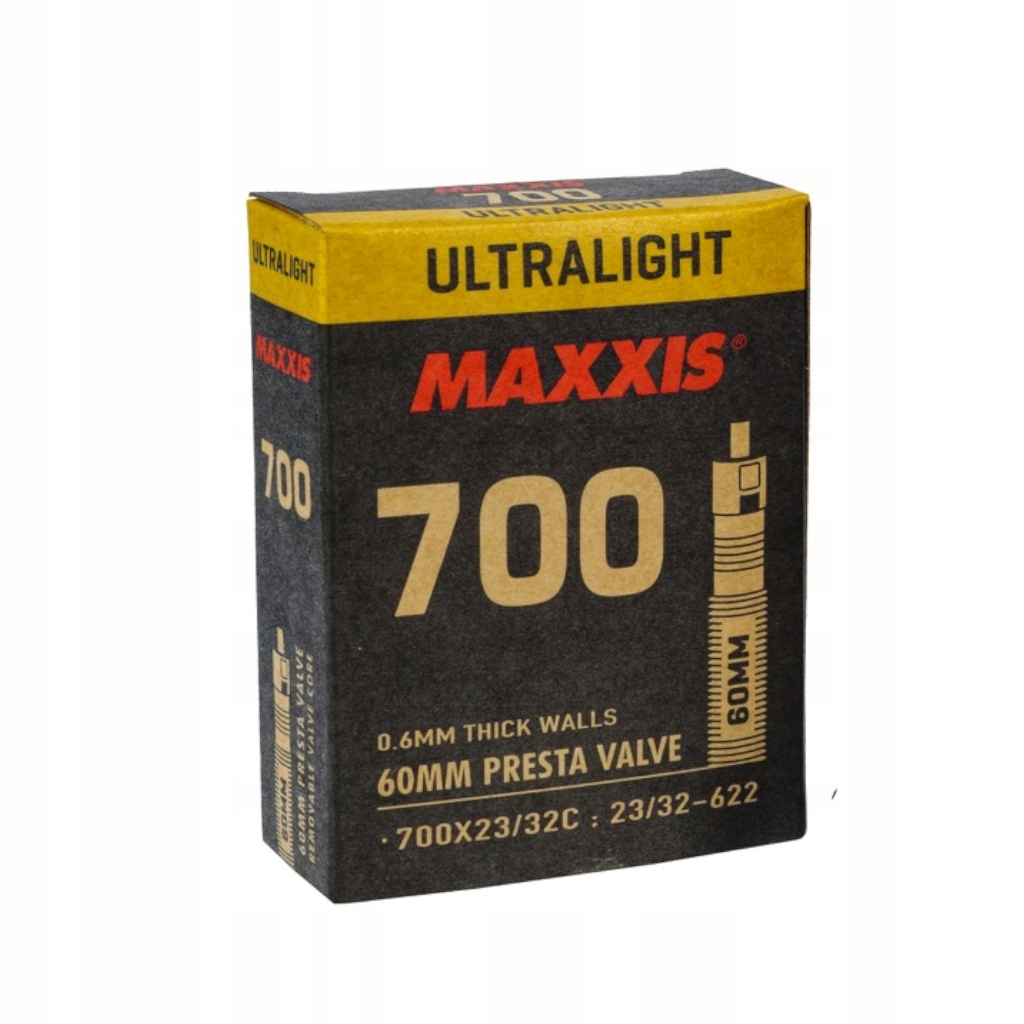 Dętka Maxxis Ultralight szosa gravel cross 28"_700x23-32 presta 60mm_ 76g