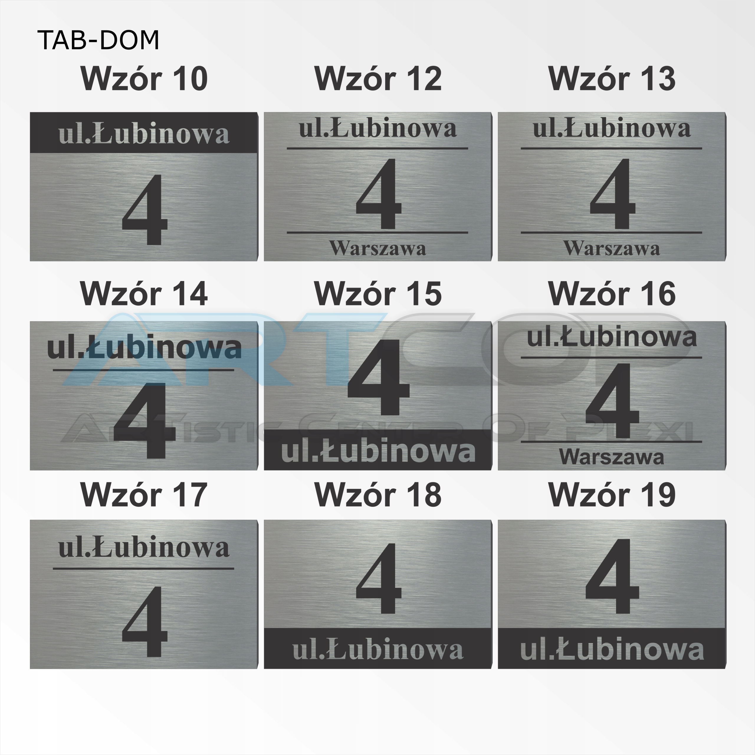 Tabliczka z numerem budynku domu nadruk UV Marka Artcop