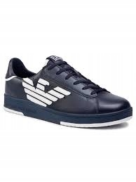 Emporio Armani botasky pánské kožené X8X043 Tmavě modré velikost 44