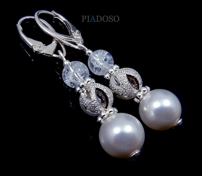 Krásné krystaly Náušnice Crystal White