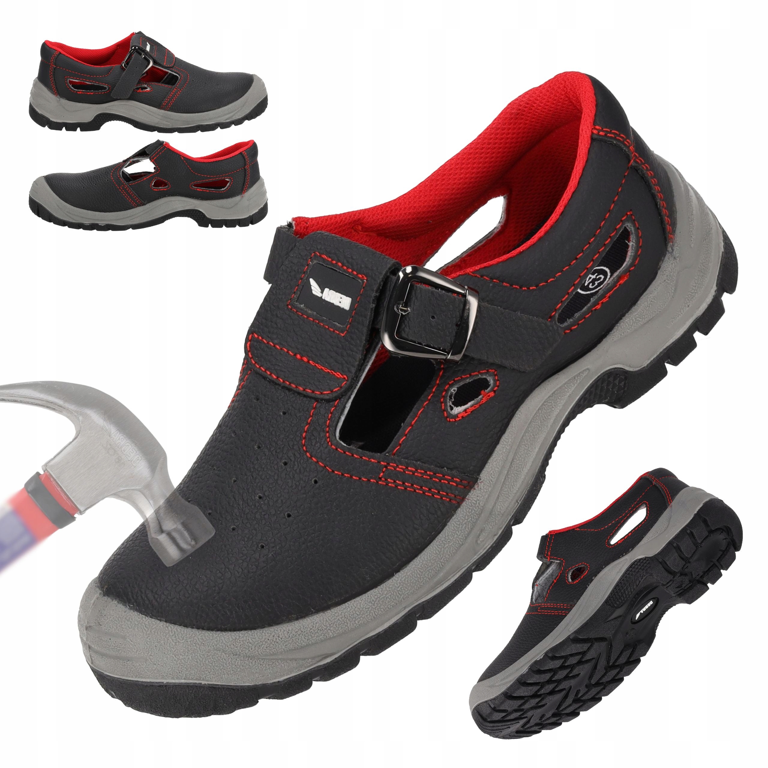 Buty robocze Dedra Sandały Półbuty ochronne skórzane S1 Src r.46 Podnosek