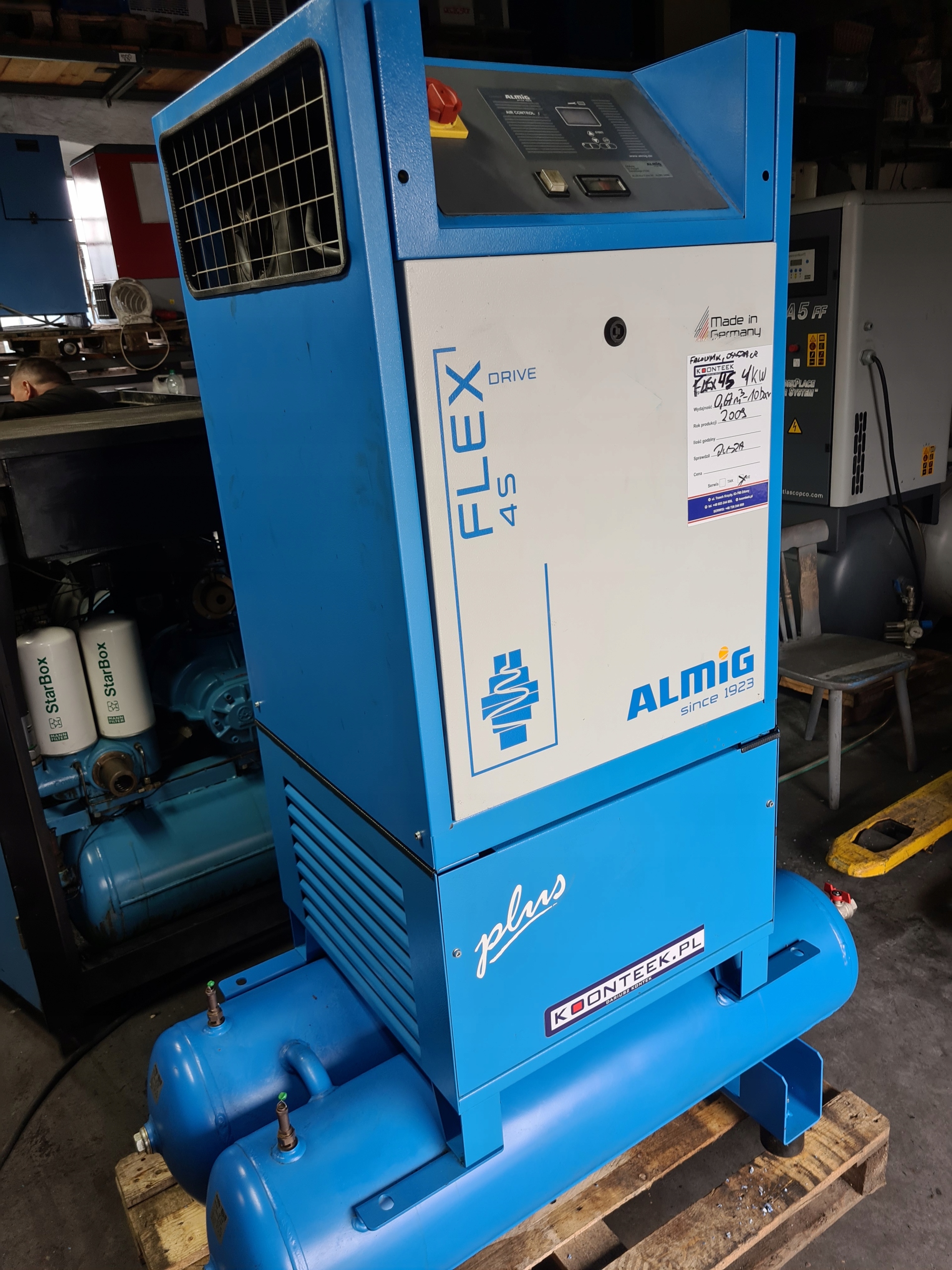 Kompresor śrubowy Almig Flex 4S, 4 kw Marka inna