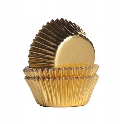 

Metaliczne papilotki na muffinki 35mm Złote 45szt