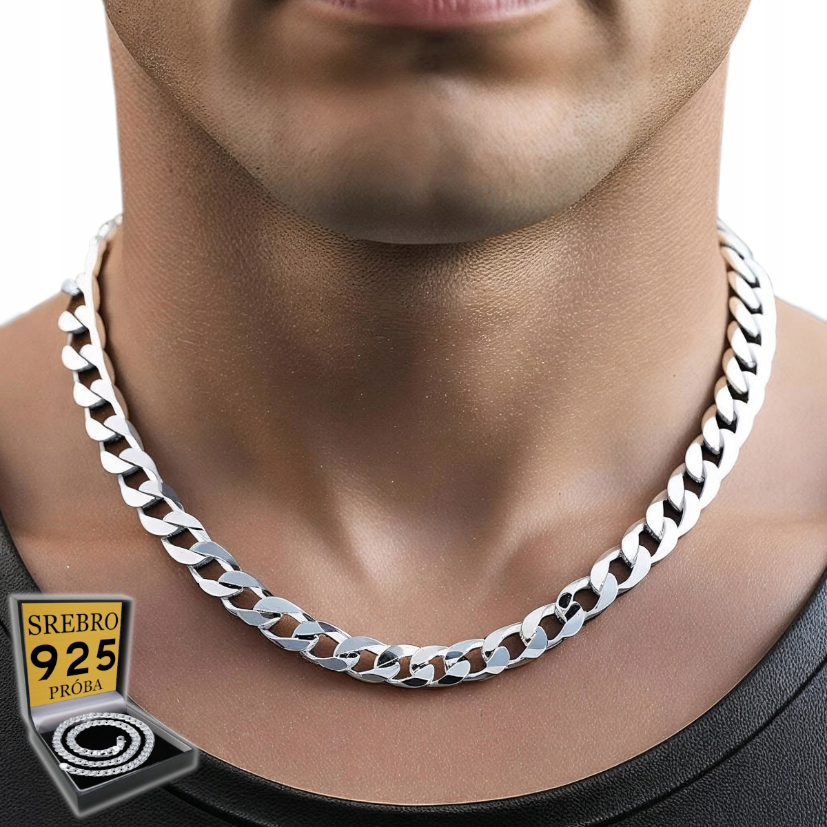 Elegantní Stříbrný Řetízek Pánský Pancr Kubánský Stříbro 925 Diamantovaný