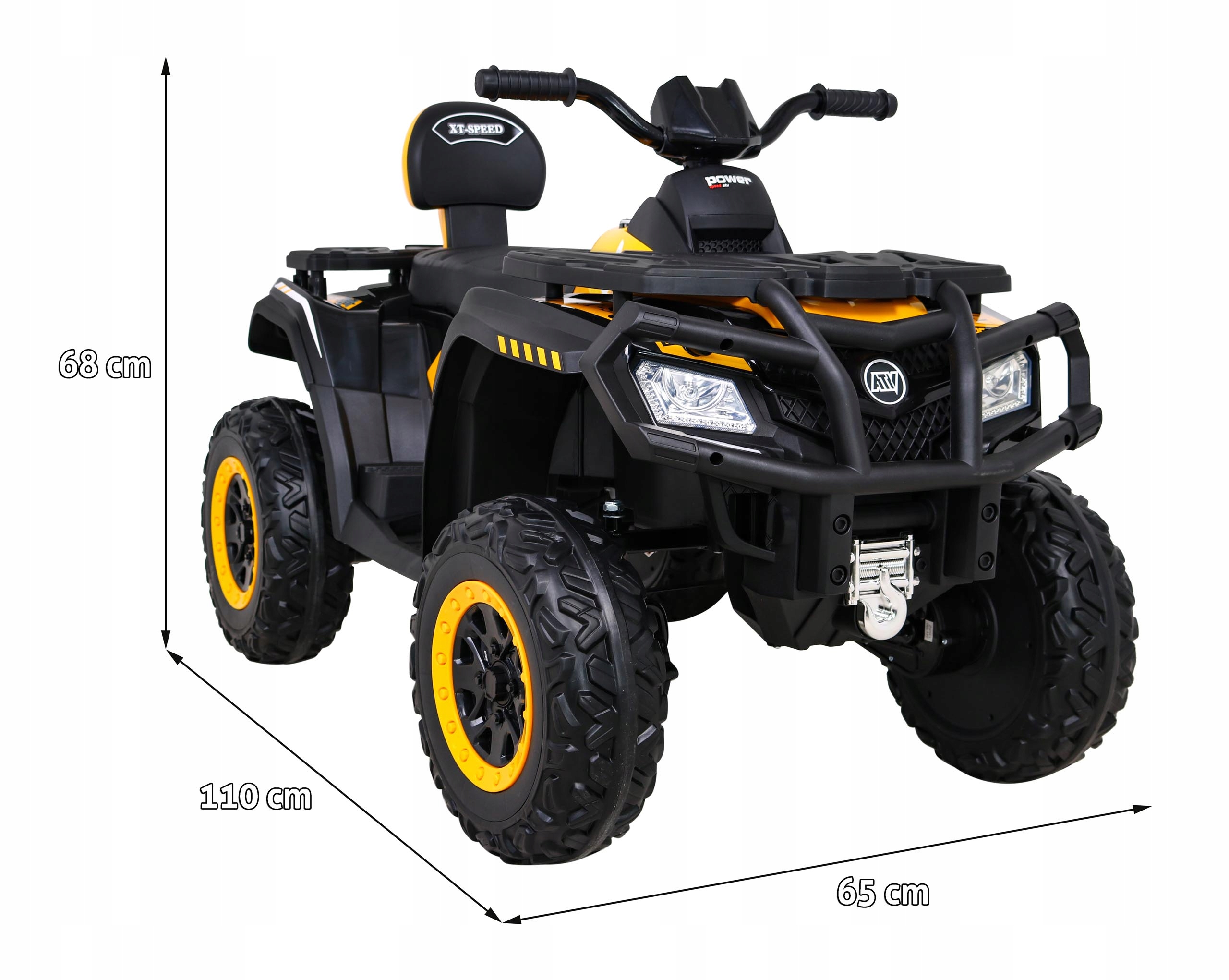 Pojazd Quad dla dzieci XT-SPEED 4x80W 24/7Ah Bluetooth Żółty S615 Czas ładowania 12 h
