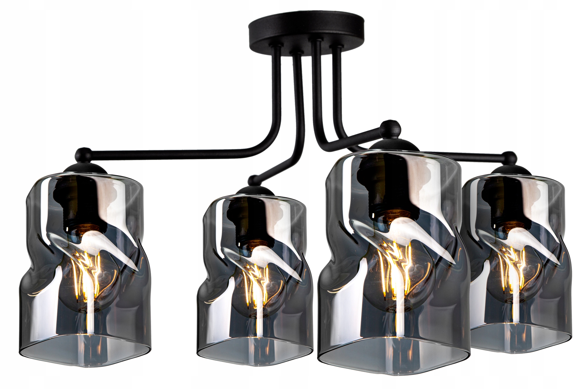 

Szklana Lampa Sufitowa Żyrandol Plafon Edison Led