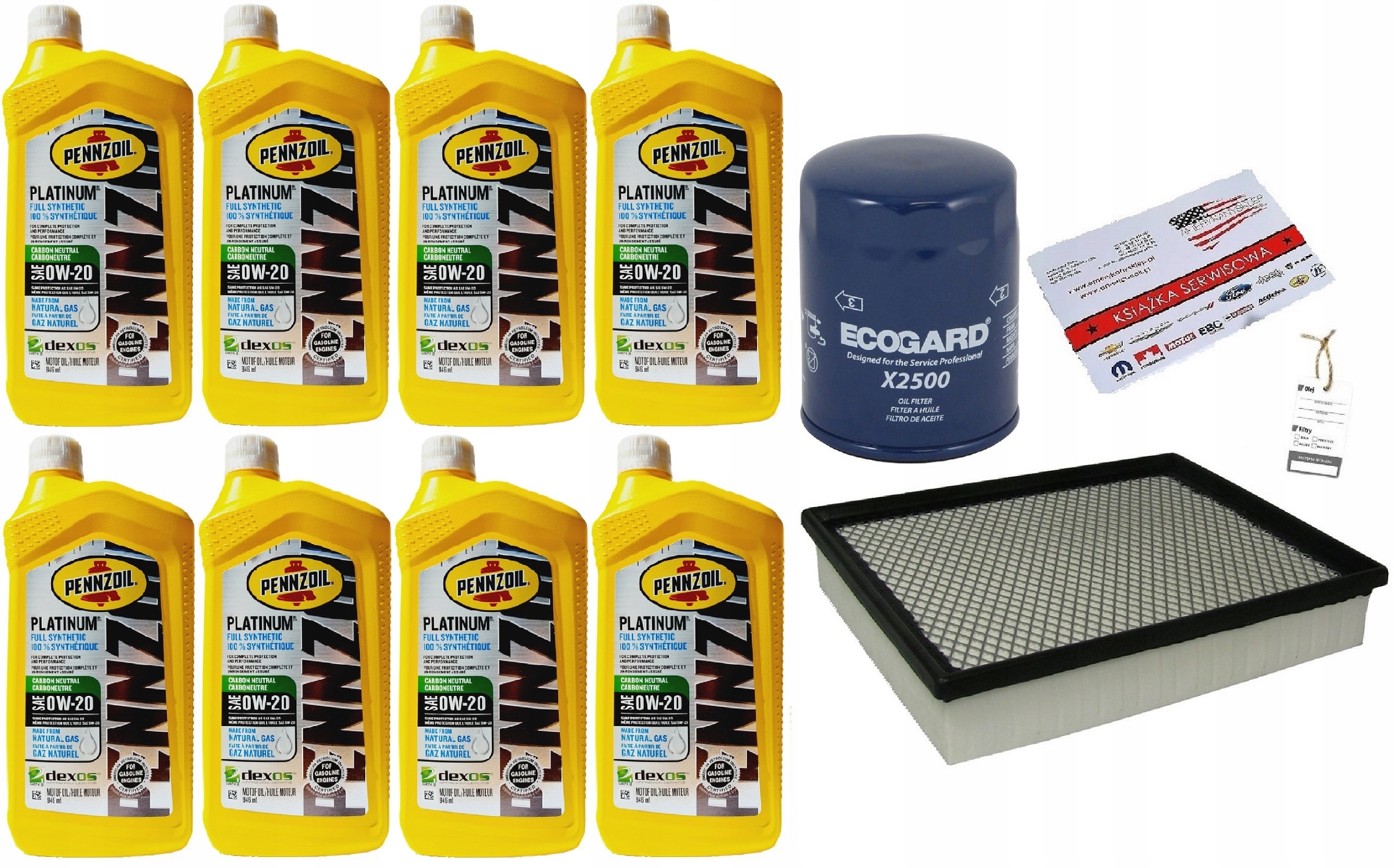 PENNZOIL 0W20 7,6 + FILTRY SILVERADO 5,3 6,2 14-18