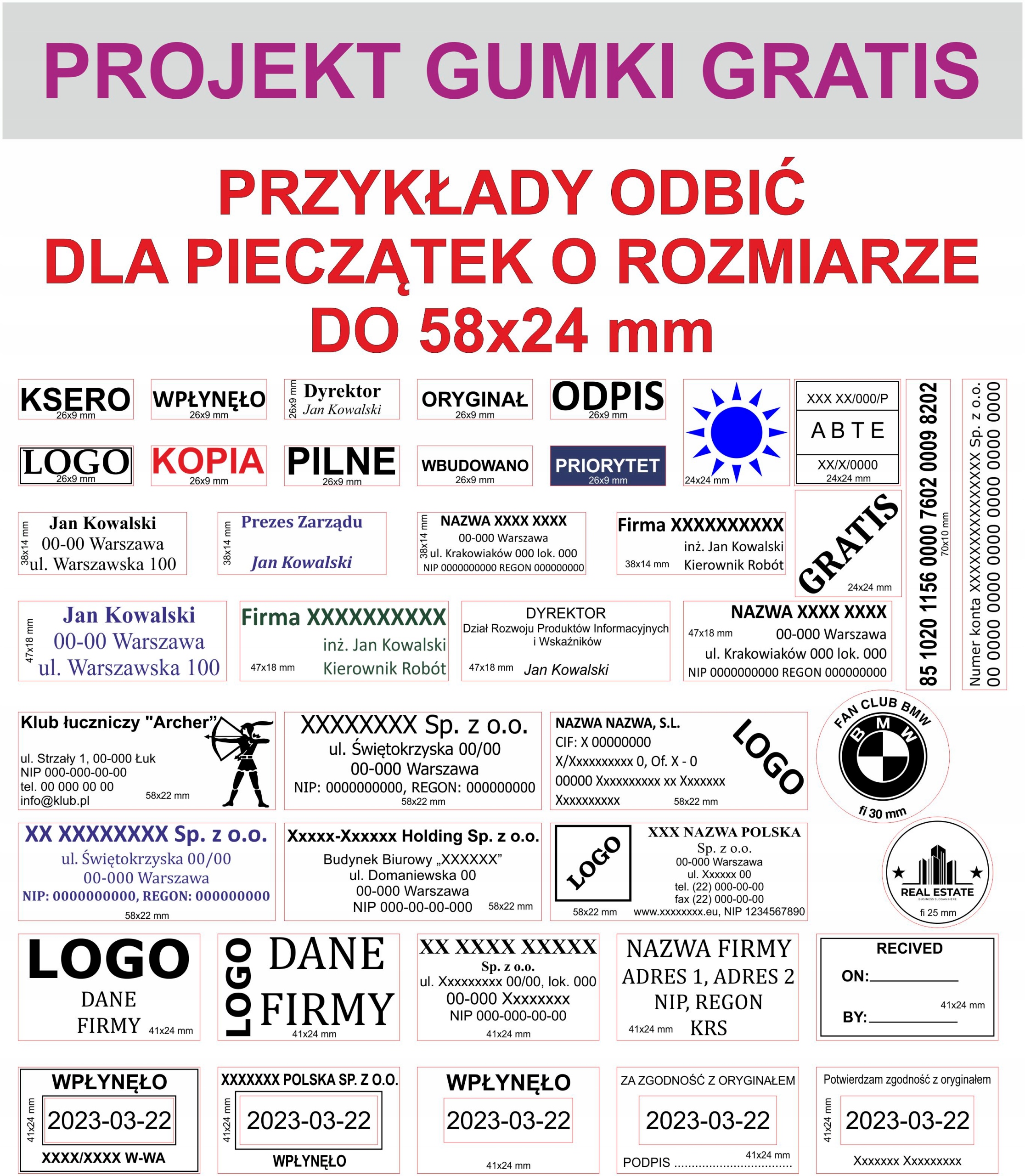 GOTOWA GUMKA DO PIECZĄTEK TRODAT COLOP WAGRAF