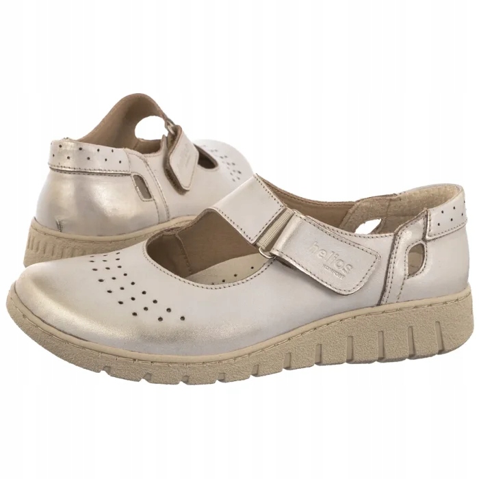 Kožené boty Dámské Polobotky Helios Zlaté 475 27 Gold